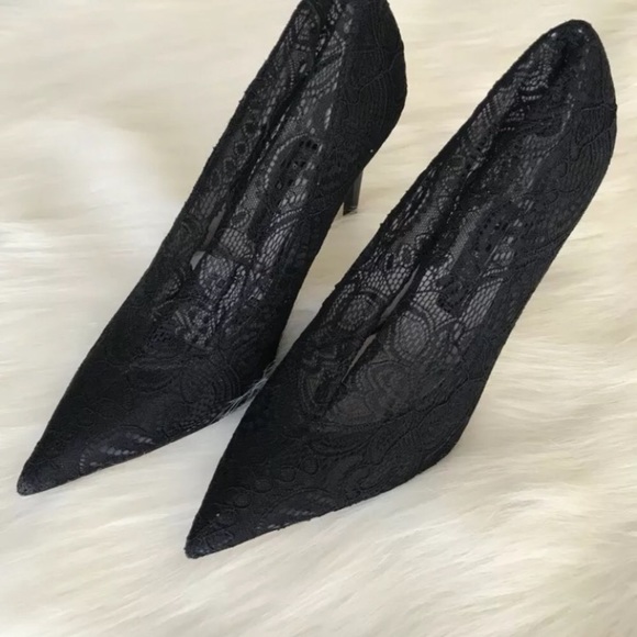Zara Heels Black Lace Detail Size 6.5 NWT - Picture 6 of 8